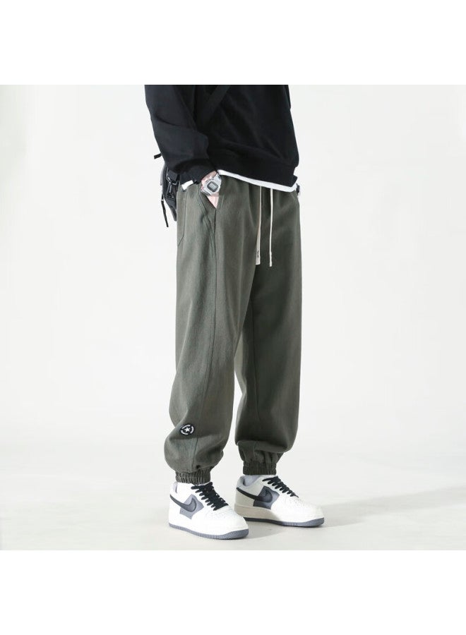 Dingfengbaoluo Men's Cotton Pants Spring And Summer Style Plus Size Loose Workwear Casual Pants Wh5610 Army Green XL - Image 2
