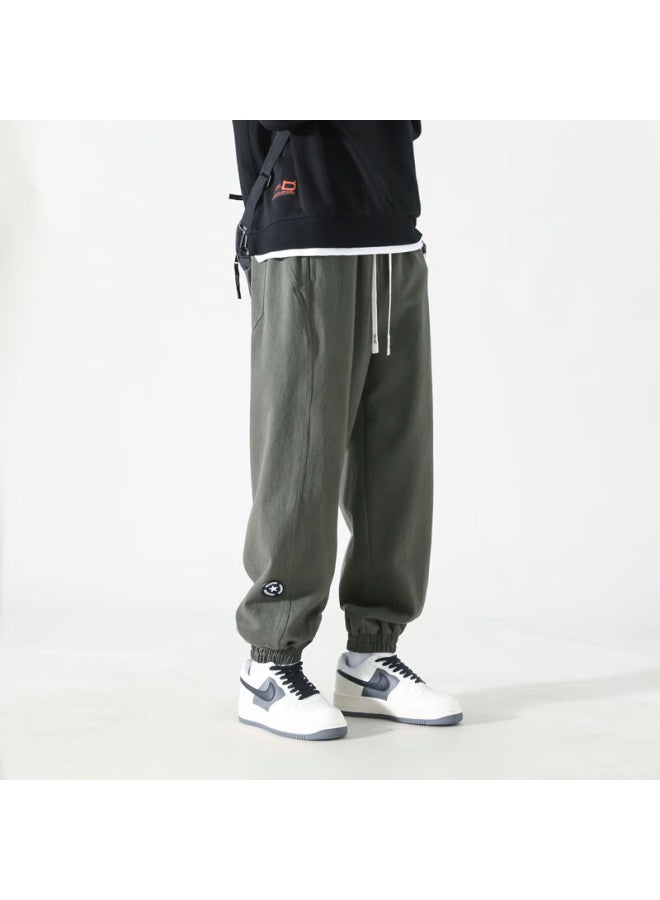 Dingfengbaoluo Men's Cotton Pants Spring And Summer Style Plus Size Loose Workwear Casual Pants Wh5610 Army Green XL - Image 3