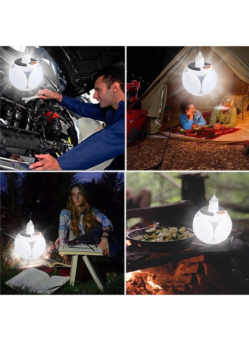 Technosmart Solar Energy and USB Rechargeable 5 Blade Garden Lighting LED Hanging Practical Camping Lamp  - Image 2