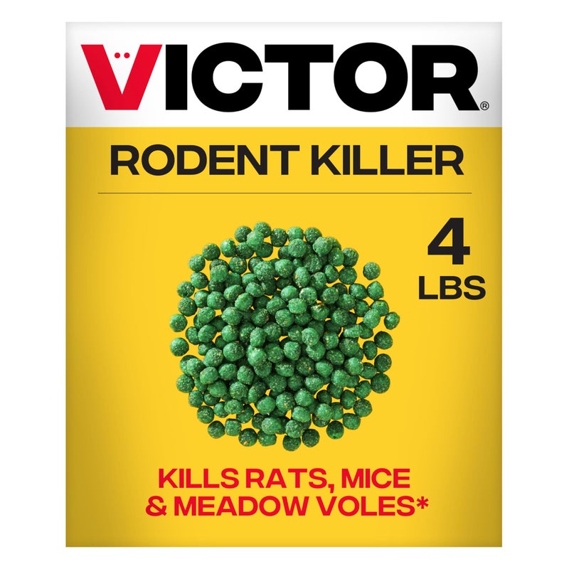 Victor Rat Poisoning for Inside & Outside Use - Kills Rats, Mice, Meadow Voles | Mouse Poisoning for Indoor & Outdoor Areas, Ready-to-Use, 4 lb Bag - M925 - Image 1