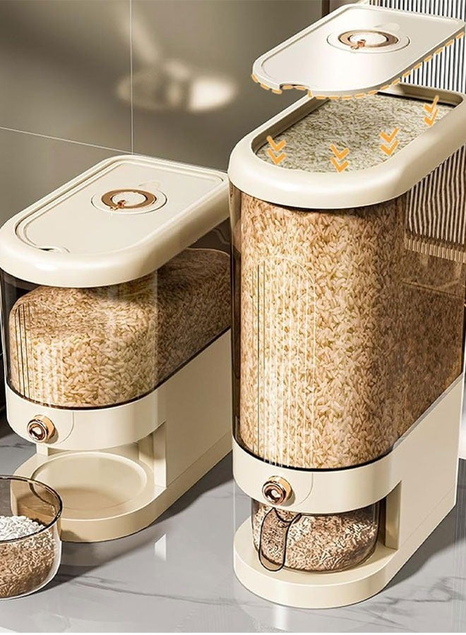 وانغبانغزي خزانة أرز، حاويات تخزين الأرز، دلو أرز محكم ضد الرطوبة مع كوب قياس، حاوية تخزين للدقيق الحبيبي وفول الصويا للمنزل والمطبخ - Image 1