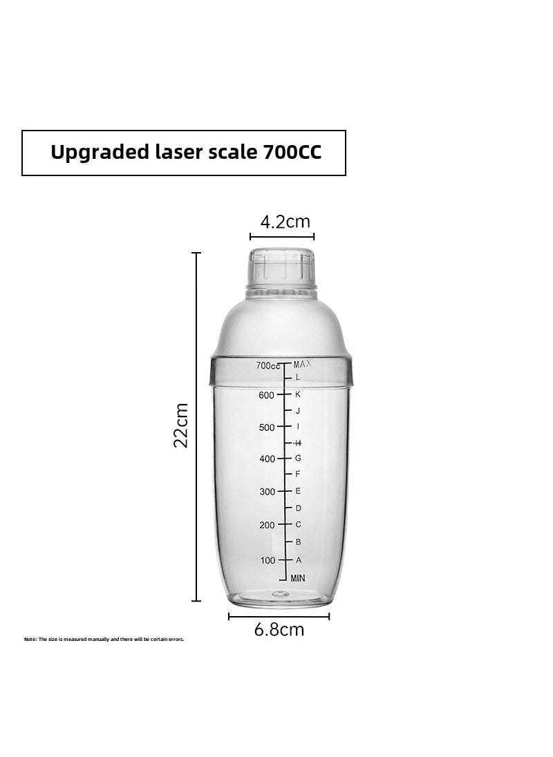 Generic - Hengzhi with scale PC resin sheake pot bar stainless steel wine Shaker milk tea shop utensils sheake CupUpgraded laser scale 700cc (drop resistance and hammer resistance) Upgraded laser scale 700cc (drop resistance and hammer resistance) - Image 1