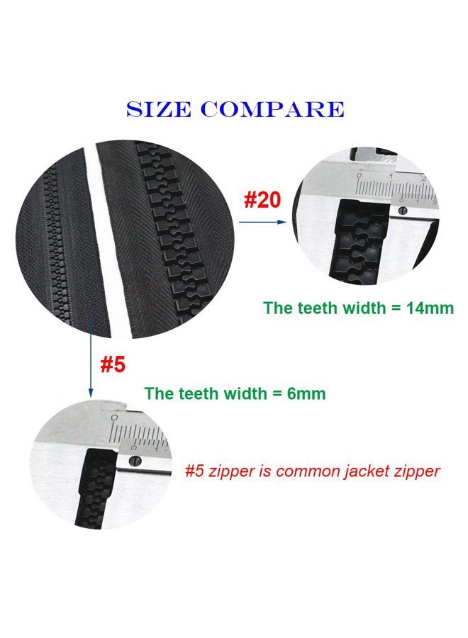 YaHoGa 20 Super Large 80cm Separating Giant Plastic Zippers for Sewing Coats Jackets Overcoats Down Jackets Heavy Duty Large Resin Vislon Zippers (31 Inch) - Image 4