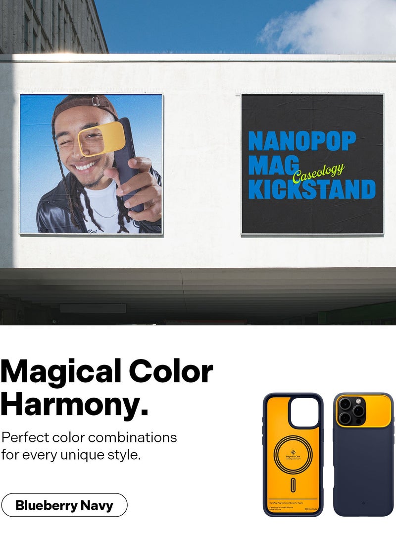 Caseology Nano Pop Mag Kickstand iPhone 16 Pro MAX MagSafe Case Cover Mil Grade - Blueberry Navy - Image 3