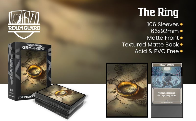 Realm Guard Graphene -100ct Textured Matte TCG/MTG Card Art Sleeves (The Ring) - Image 3