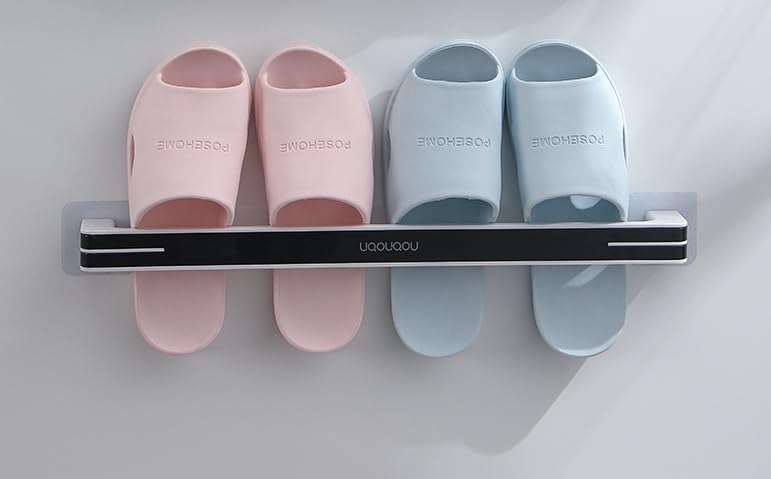 ONPRIX Onprix WallMounted Bathroom Slipper Rack No Punching Toilet Shoe Rack Space Saving Shelf Bathroom Hanging Slippers Bracket Black Color  - Image 2