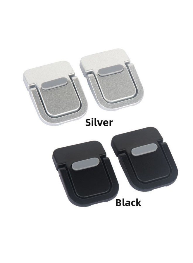 Laptop Stand Multi-level Folding Portable Base Heat Pad High Bracket Aluminum Alloy Desktop Stable Computer Stand-Color:Double Gear Black [2 Pack - Free Spare Traceless Nano Glue] - Image 4