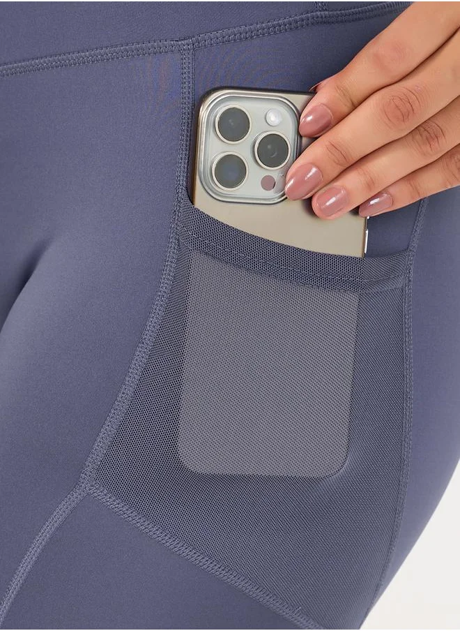 Styli Mesh Pocket Stitch Detail Leggings