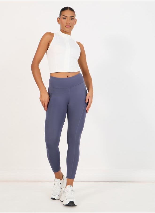 Styli Mesh Pocket Stitch Detail Leggings  - Image 1