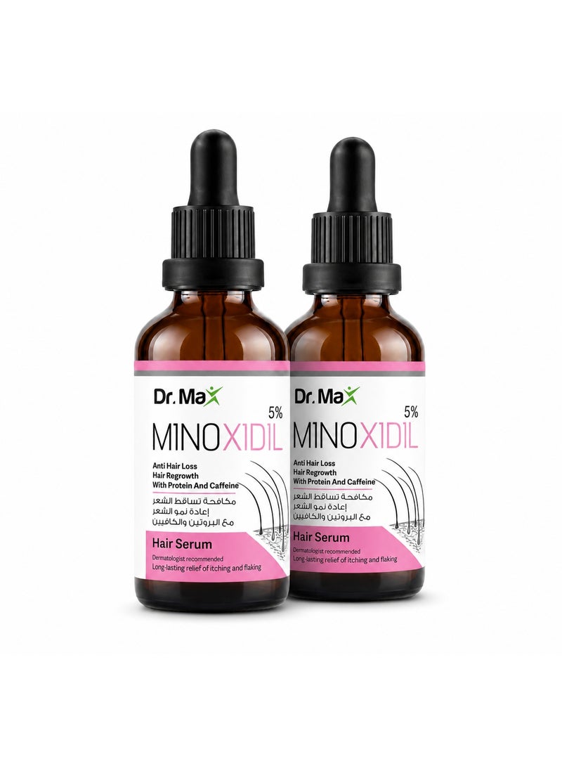 Dr. Max Hair Regrowth Serum with 5% Minoxidil, Protein & Caffeine - Anti-Hair Loss Solution - Image 1