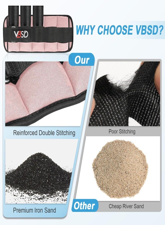 VBSD Adjustable Ankle Weights for Men Women, 10lb 1 Pair Leg Weight Straps, Weighted Ankle Weights Set for Gym, Yoga, Jogging, Walking, Aerobics, 1-5 lbs Each Ankle, 1 Pair 2-10 lbs, Pink - Image 5