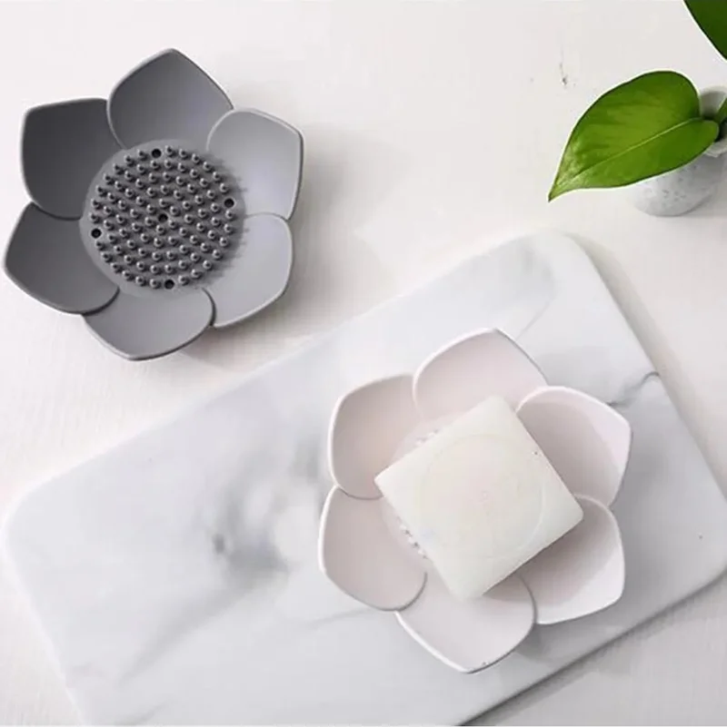 Tineke Soap Dish Lotus Design Stylish Soap Dish Solid Soap Dish Soap Dish with Water Drain