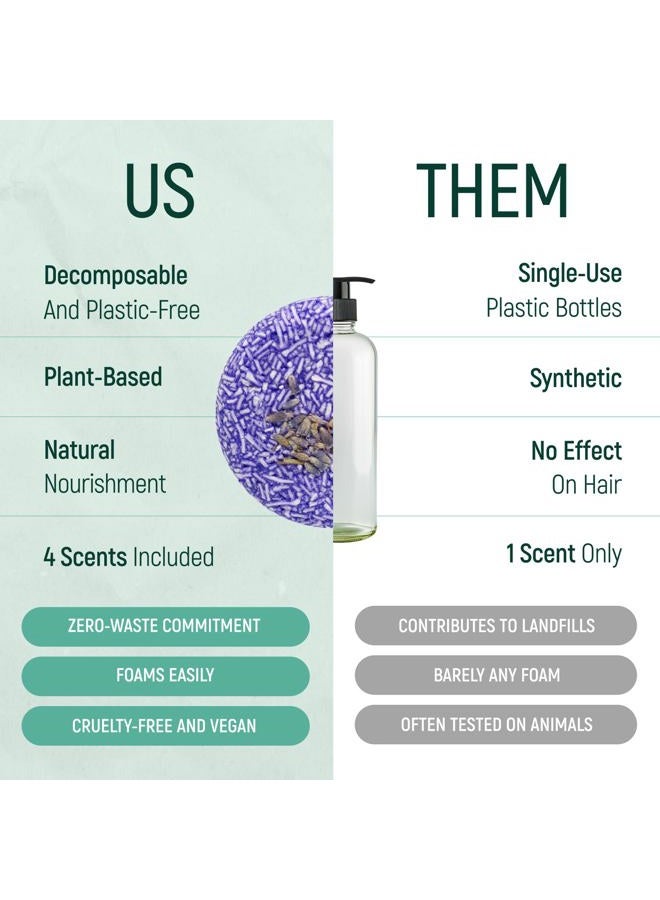 BAMBOEARTH Solid Shampoo Bar And Conditioner Effect Hair Soap – 4 Pack 100% Organic Shampoo Bars For Hair With All Natural Plant Based Essential Oils And Eco Friendly Zero Waste Biodegradable Packaging - Image 3