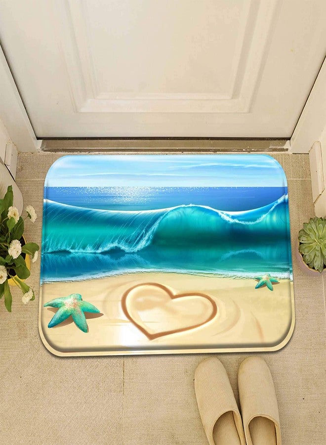 QJ CMJ Love on The Beach Bathroom Rugs Bath Mat Door Mats,Shaggy Bathroom Floor Carpet, Bathroom Decor Rug Doormat Kitchen Toilet Floor Rug 24X16 inches - Image 2