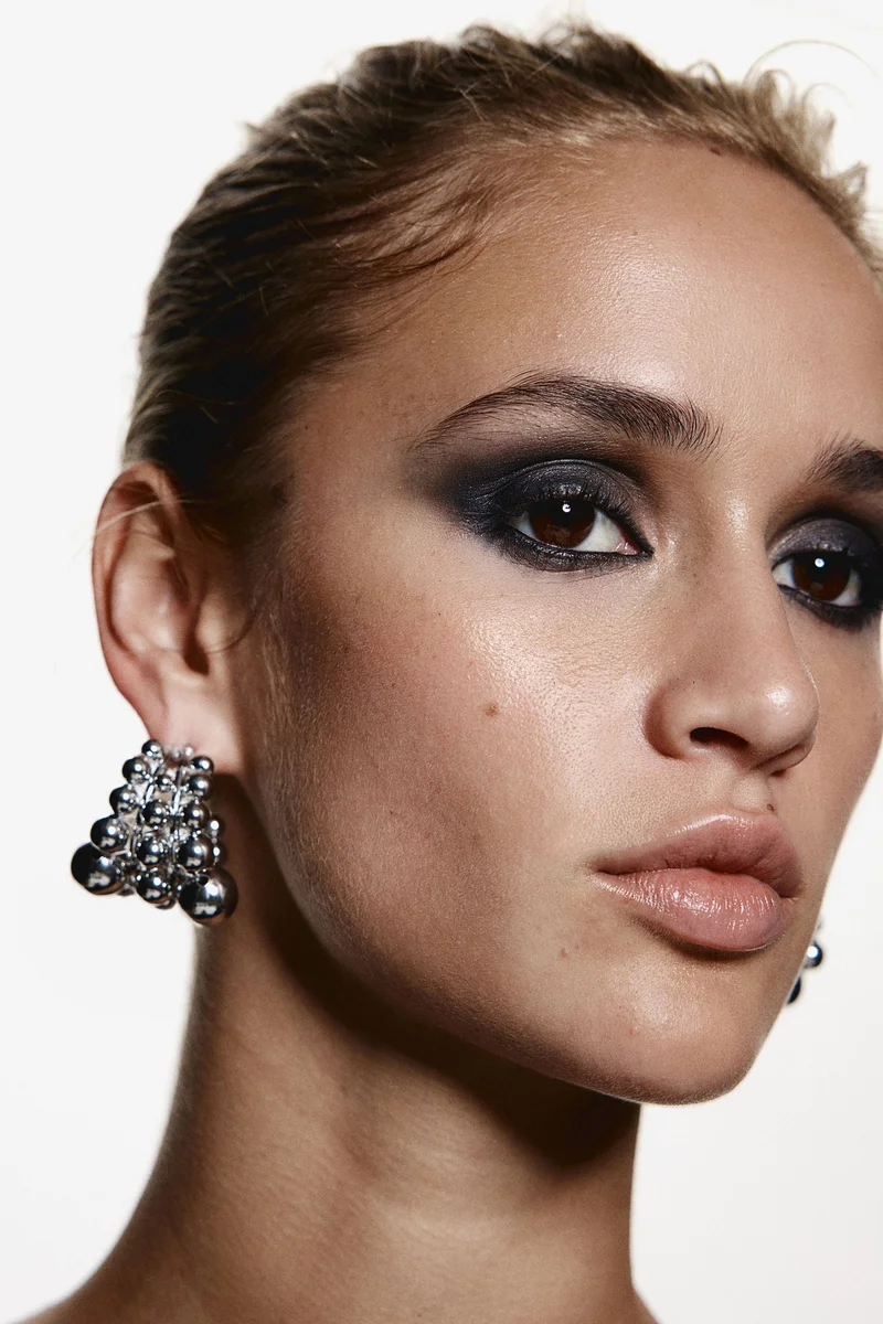 H&M Beaded Hoop Earrings