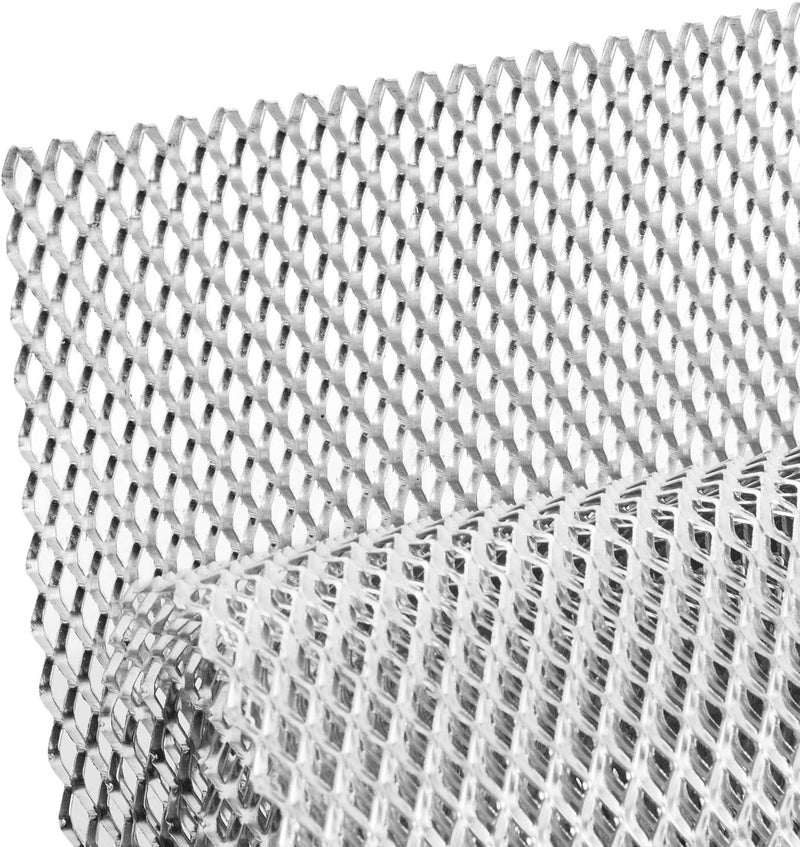 AggAuto 40"x13" Car Grill Mesh - Silver Aluminum Alloy - Image 1