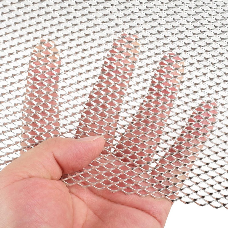AggAuto 40"x13" Car Grill Mesh - Silver Aluminum Alloy - Image 3