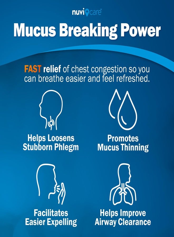 NUVICARE Expectorant Mucus Relief 400mg - Guaifenesin 400mg Tablets - Fast Chest Congestion Relief for Adults - Compare to Mucinex Tablets - Generic Mucus Clear for Phlegm and Congestion (100 Count) - Image 4