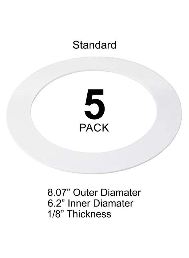 harrrrd 5 Pack Gloss White Goof Trim Ring for 6" Inch Recessed Can Lighting Down Light, Outer Diameter 8 Inches - Image 2