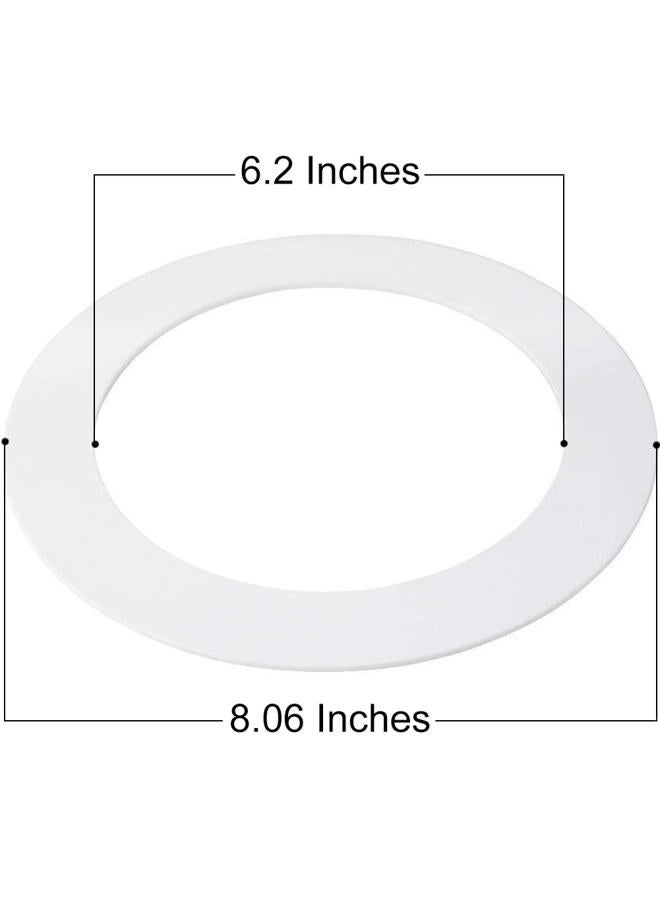 harrrrd 5 Pack Gloss White Goof Trim Ring for 6" Inch Recessed Can Lighting Down Light, Outer Diameter 8 Inches - Image 3
