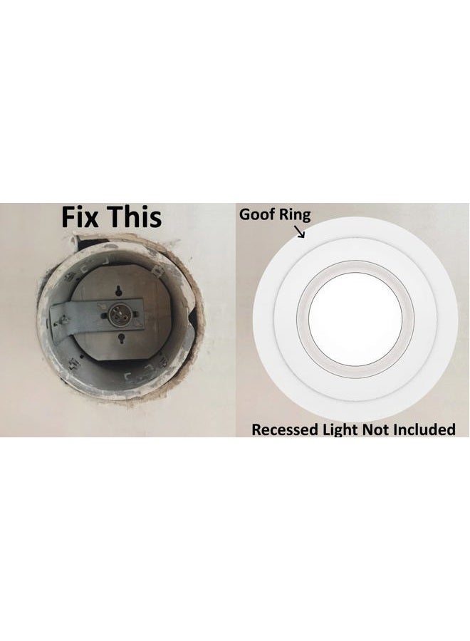 harrrrd 5 Pack Gloss White Goof Trim Ring for 6" Inch Recessed Can Lighting Down Light, Outer Diameter 8 Inches - Image 5