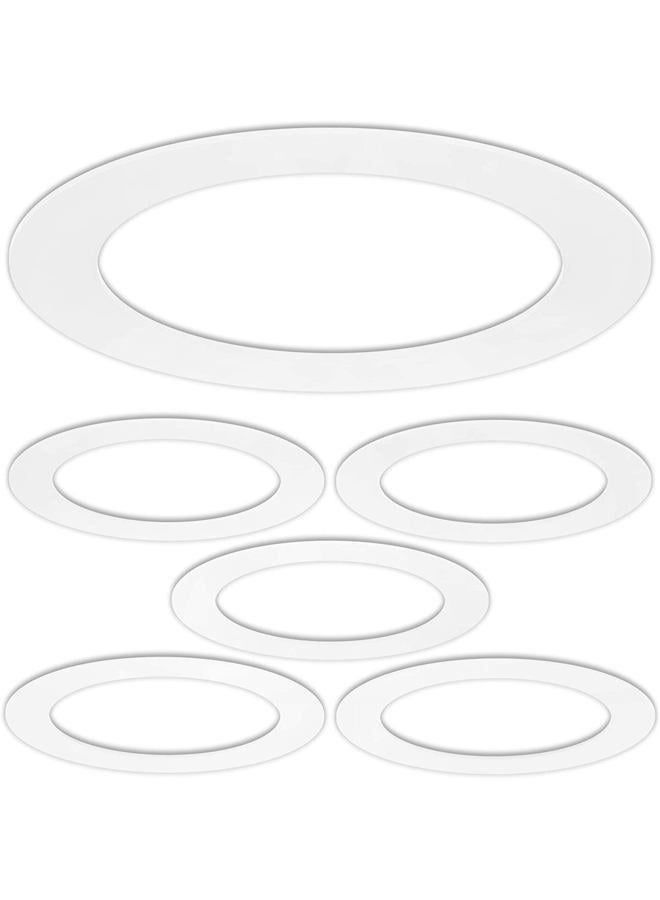 harrrrd 5 Pack Gloss White Goof Trim Ring for 6" Inch Recessed Can Lighting Down Light, Outer Diameter 8 Inches - Image 1