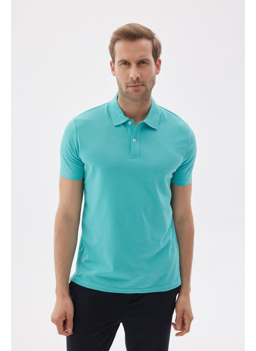 Odelon Men's Basic Polo Neck T-Shirt (Regular Fit) Water Green  - Image 1