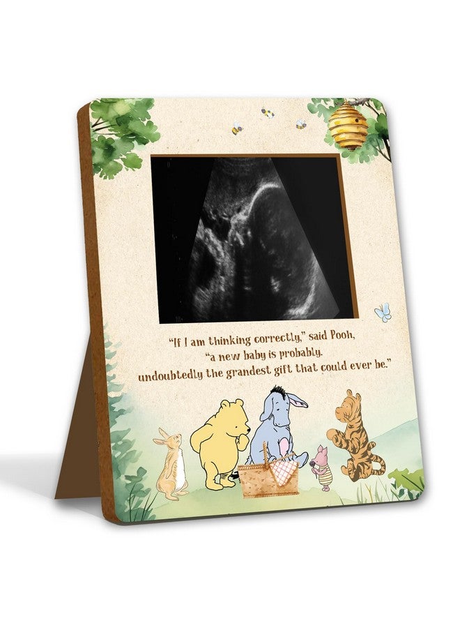 ALodr Winnie Pregnancy Milestone Keepsake & Ultrasound Picture Frame - Baby Shower Sign & Decor - Gifts for Gender Reveal - Image 1