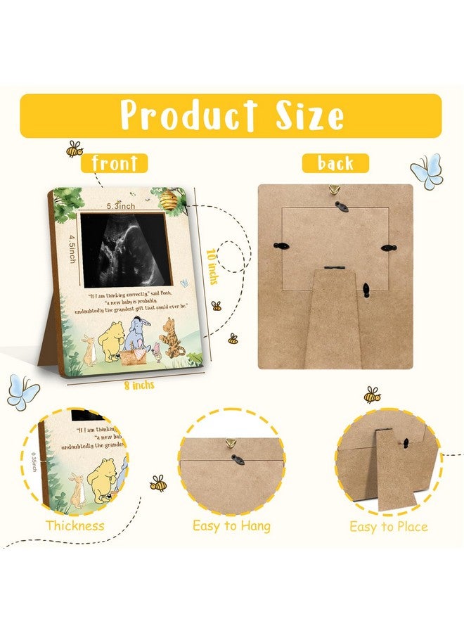 ALodr Winnie Pregnancy Milestone Keepsake & Ultrasound Picture Frame - Baby Shower Sign & Decor - Gifts for Gender Reveal - Image 2