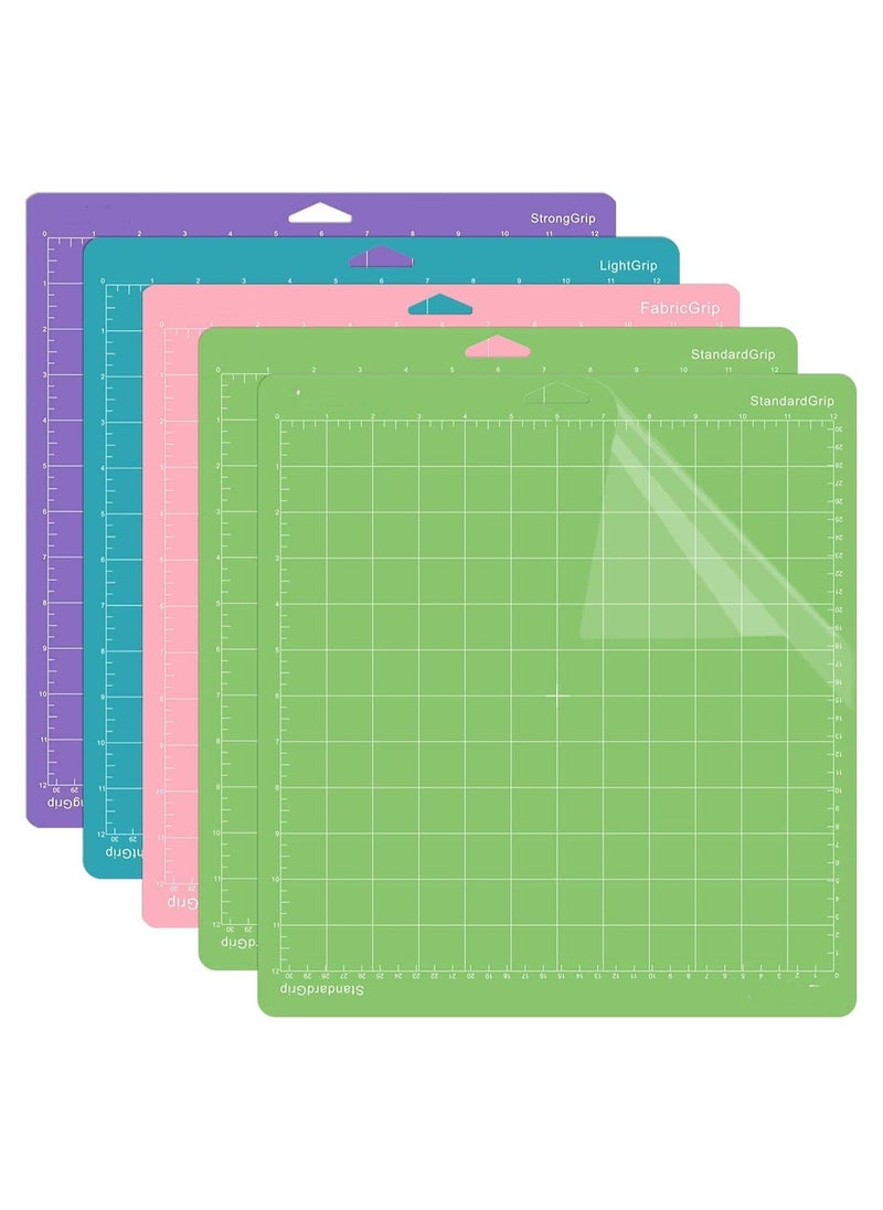 Generic - 5PCS Cricut Cutting Mat Set, 12x12 Cutting Mats Adhesive Gridded Mats Replacement Crafting Mats Cricut Design Space Mats Cricket Cutting Mats for Cricut Explore Air 2/Air/One Maker - Image 1
