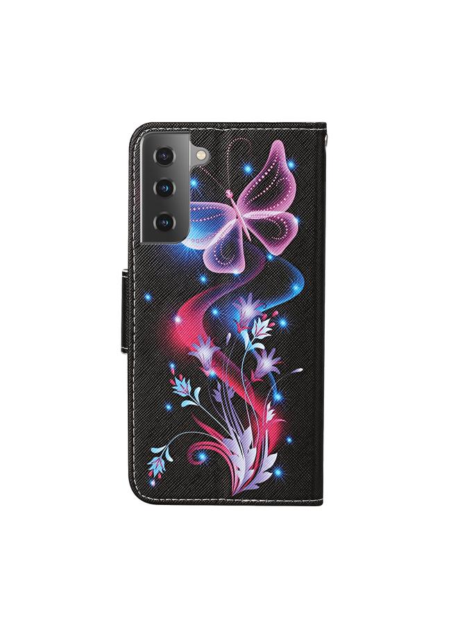 اس-توب جراب لهاتف Samsung Galaxy S22+ 5G بنمط رسم ملون من الجلد القابل للطي - Image 3