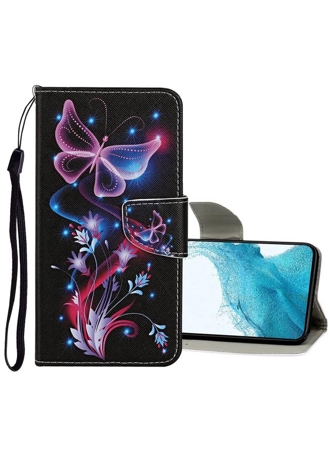 اس-توب جراب لهاتف Samsung Galaxy S22+ 5G بنمط رسم ملون من الجلد القابل للطي - Image 1