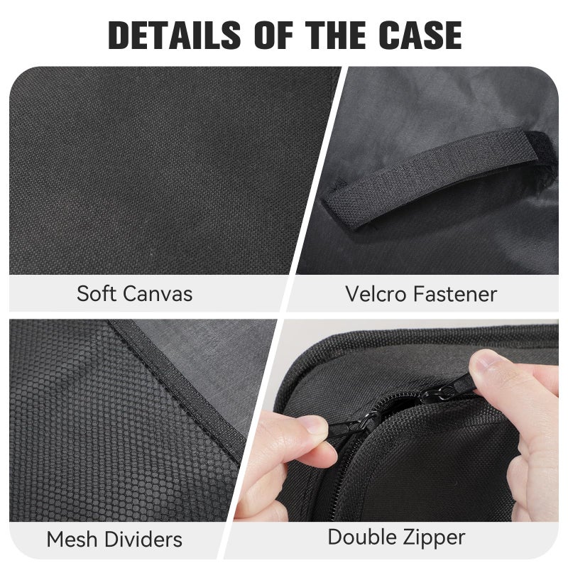 AVID POWER Tool Bag, 12 Inch Tool Storage Carrying Case, Suitable for Cordless Drill, Tire Inflator, Impact Wrench, Soft Canvas Power Tool Pouch with Mesh Dividers & Double Zipper - Image 5