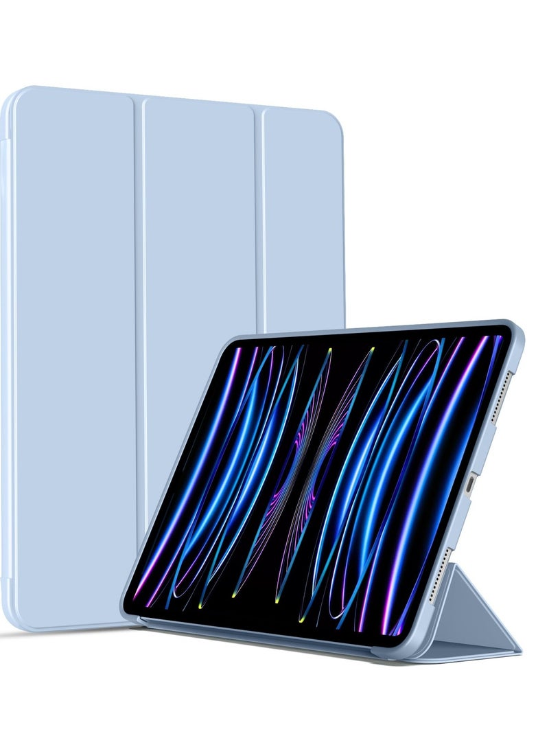 erorex Case for New iPad Pro 11 Inch Case (M4, 5th Generation 2024), Auto Sleep/Wake, Support Pencil Pro Charging, Smart Slim Lightweight Trifold Stand Protective Soft TPU Cover - Blue - Image 1