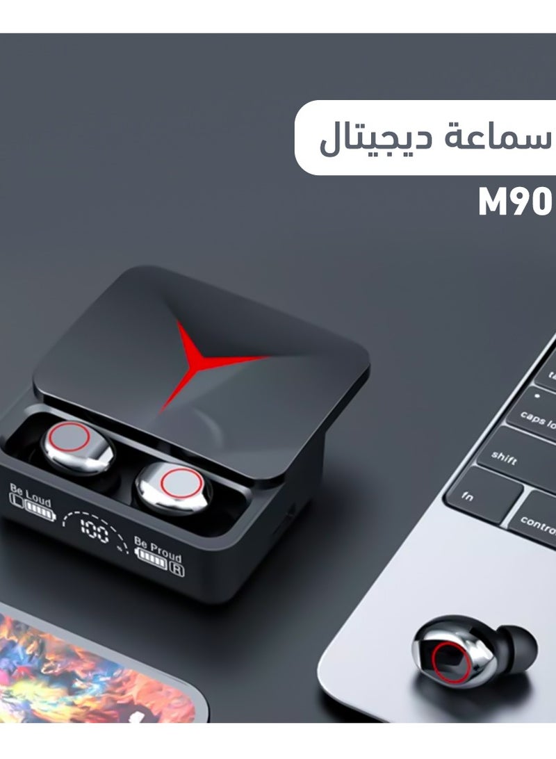 M90 PRO Bluetooth Headset with ENC, Noise Cancellation, and Clear Stereo Sound – Black - Image 4