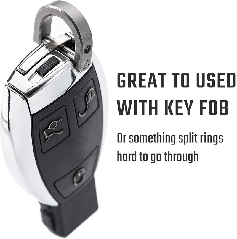 KeyUnity Titanium Silver D Ring Key Shackle - U-Shaped Key Ring Horseshoe Clasp for Car Keys - Image 5
