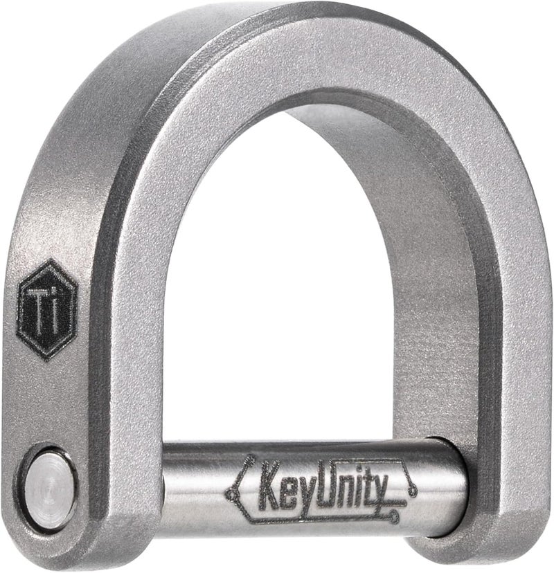 KeyUnity Titanium Silver D Ring Key Shackle - U-Shaped Key Ring Horseshoe Clasp for Car Keys - Image 1