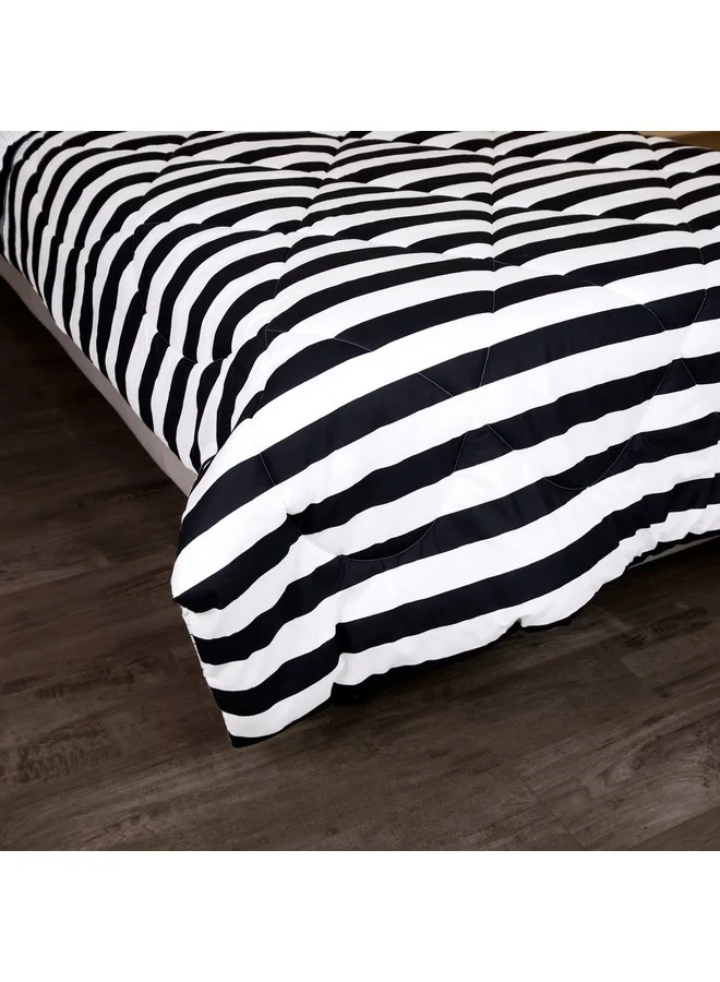 Home Box Malta 2-Pieces Stripe Printed Cotton Twin Comforter Set 220 x 160 cm