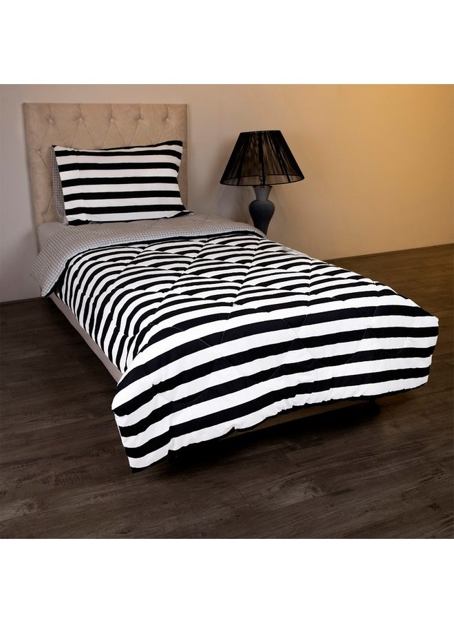 Home Box Malta 2-Pieces Stripe Printed Cotton Twin Comforter Set 220 x 160 cm  - Image 4