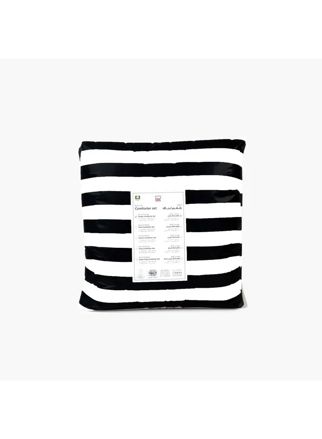 Home Box Malta 2-Pieces Stripe Printed Cotton Twin Comforter Set 220 x 160 cm