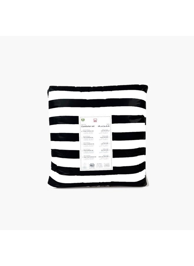 Home Box Malta 2-Pieces Stripe Printed Cotton Twin Comforter Set 220 x 160 cm  - Image 2