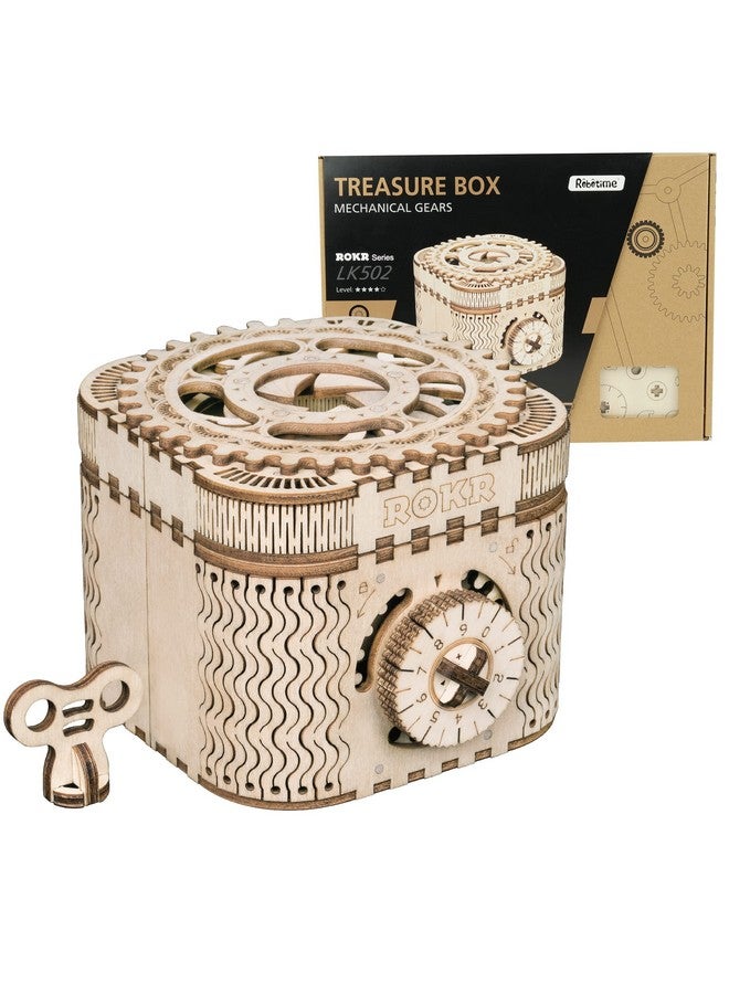 ROKR 3D Assembly Wooden Puzzle Diy Crafts Kit Fun Creative Diy Toy Treasure Box Brain Teaser Mechanical Engineering Model Building Kits Educational Toy Birthday Gift For Adults And Kids Age 14+ - Image 1