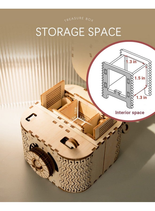 ROKR 3D Assembly Wooden Puzzle Diy Crafts Kit Fun Creative Diy Toy Treasure Box Brain Teaser Mechanical Engineering Model Building Kits Educational Toy Birthday Gift For Adults And Kids Age 14+ - Image 4