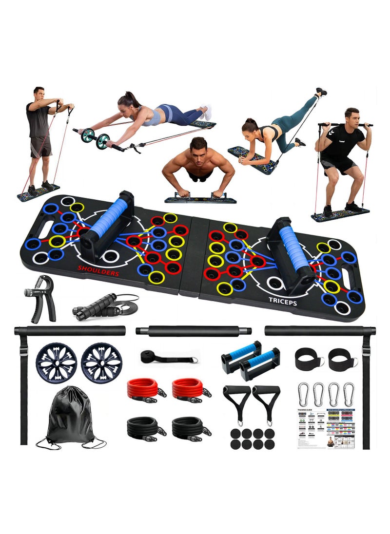 XiuWoo 26 in 1 Foldable Pilates Reformer Machine, Workout Abdominal Board, Plank Trainer, Fitness Push Up Board, Full Body Workout Equipment, Home Gym System, Strengthen Arms Machine, Rebound Core Training  - Image 1
