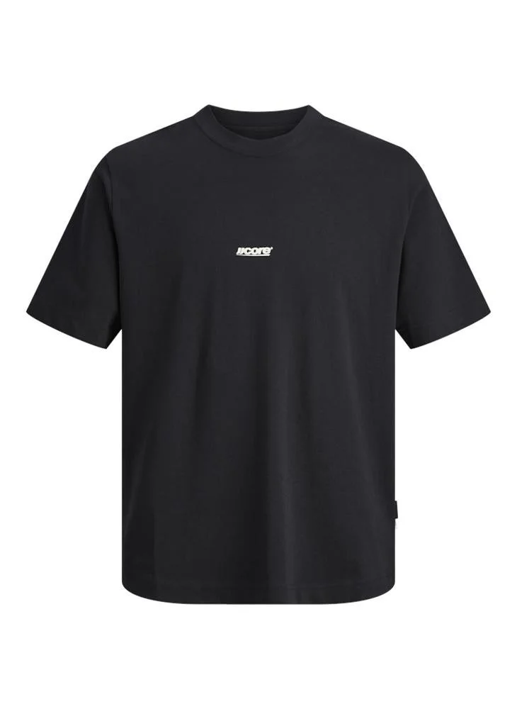 JACK & JONES Black Logo Crew Neck T-Shirt for Men | Best Price UAE