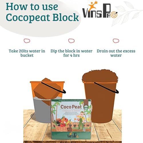 VinsPro Vins Pro | cocopeat | Eco-Friendly Soil Booster | Organic Cocopeat | Premium Cocopeat-1KG,5 KG (1KG) - Image 2