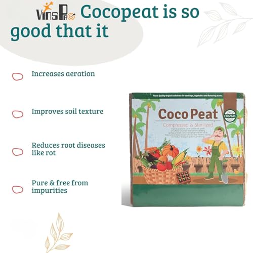 VinsPro Vins Pro | cocopeat | Eco-Friendly Soil Booster | Organic Cocopeat | Premium Cocopeat-1KG,5 KG (1KG) - Image 5