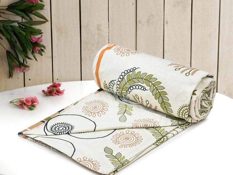 RRC Super Soft Microfiber Cotton Double Duvet/Comforter/Rajai/Blanket/Quilt Cover King Size 90X100 Inches with Zipper and Four Corner Ties - Image 1
