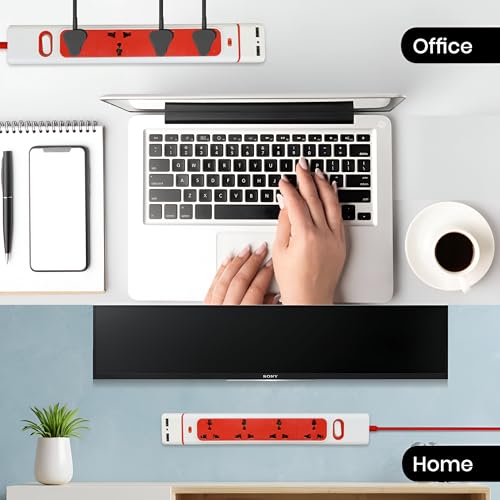 MX 4‑Way Power Strip with Universal Sockets, Individual Switches, 2 USB Charging Ports, Heavy Duty Surge Protector with Extension Cord, Multi Outlet Power Strip, Outlet Extender - Image 4