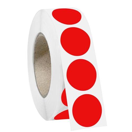 Ouzoustate 1000 PCS 3/4" Red Dot Stickers Round Circle Colored Coding Labels Garage Yard Sale Dot Stickers for Toddlers, Classroom，Office - Image 1